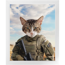 Load image into Gallery viewer, OPERATION FREEBONE - Military Marine Inspired Custom Pet Portrait Framed Satin Paper Print