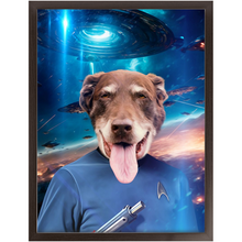 Load image into Gallery viewer, MISTER SPOOK IN SPACE - Star Trek Inspired Custom Pet Portrait Framed Satin Paper Print