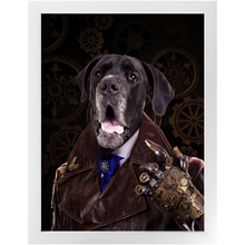 Load image into Gallery viewer, A Fist Of It - Steampunk, Victorian Era Inspired Custom Pet Portrait Framed Satin Paper Print