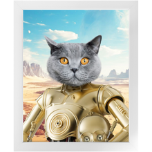 Load image into Gallery viewer, C.3.P.NO - C.3.P.O. & Star Wars Inspired Custom Pet Portrait Framed Satin Paper Print