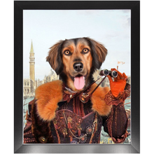 Load image into Gallery viewer, Gondola With The Wind - Renaissance Inspired Custom Pet Portrait Framed Satin Paper Print