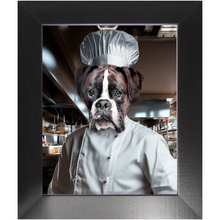 Load image into Gallery viewer, MAKING A MEAL OF IT - Chef & Cook Inspired Custom Pet Portrait Framed Satin Paper Print