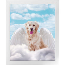 Load image into Gallery viewer, White Angel 2 - Heavenly Angels Inspired Custom Pet Portrait Framed Satin Paper Print