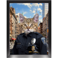 Load image into Gallery viewer, COP TO IT - Police Uniform Inspired Custom Pet Portrait Framed Satin Paper Print