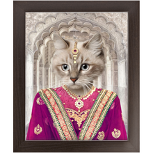 Load image into Gallery viewer, Devilicious - Royal Indian Princess Inspired Custom Pet Portrait Framed Satin Paper Print