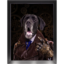 Load image into Gallery viewer, A Fist Of It - Steampunk, Victorian Era Inspired Custom Pet Portrait Framed Satin Paper Print