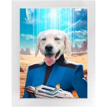 Load image into Gallery viewer, BONE CRUSHER - BEAMING DOWN - Star Trek Inspired Custom Pet Portrait Framed Satin Paper Print