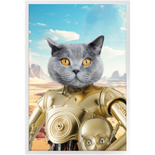Load image into Gallery viewer, C.3.P.NO - C.3.P.O. & Star Wars Inspired Custom Pet Portrait Framed Satin Paper Print