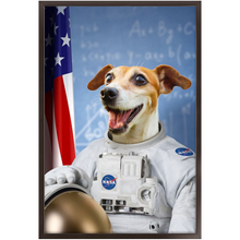 Load image into Gallery viewer, Astrofun - NASA Astronaut Inspired Custom Pet Portrait Framed Satin Paper Print