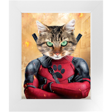Load image into Gallery viewer, Dead Cool - Dead Pool Superhero Inspired Custom Pet Portrait Framed Satin Paper Print