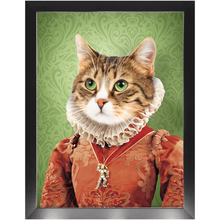 Load image into Gallery viewer, Lady Pluck - Renaissance Inspired Custom Pet Portrait Framed Satin Paper Print