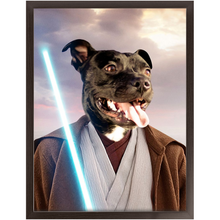Load image into Gallery viewer, Obi Have - Jedi Obi Wan Kenobi & Star Wars Inspired Custom Pet Portrait Framed Satin Paper Print
