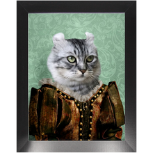 Load image into Gallery viewer, Dame Difudo - Royalty & Renaissance Inspired Custom Pet Portrait Framed Satin Paper Print