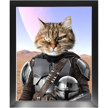 Load image into Gallery viewer, Wanderlorian - Mandalorian & Star Wars Inspired Custom Pet Portrait Framed Satin Paper Print