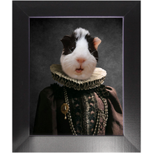 Load image into Gallery viewer, Queen O'Pharts - Royalty & Renaissance Inspired Custom Pet Portrait Framed Satin Paper Print