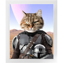 Load image into Gallery viewer, Wanderlorian - Mandalorian & Star Wars Inspired Custom Pet Portrait Framed Satin Paper Print