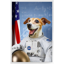 Load image into Gallery viewer, Astrofun - NASA Astronaut Inspired Custom Pet Portrait Framed Satin Paper Print