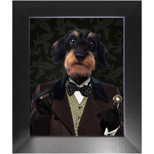 Load image into Gallery viewer, Polka Face - Art Deco Inspired Custom Pet Portrait Framed Satin Paper Print
