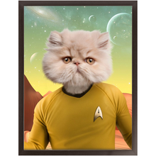 Load image into Gallery viewer, CAPTAIN QUIRK - Star Trek Inspired Custom Pet Portrait Framed Satin Paper Print