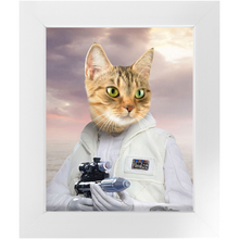 Load image into Gallery viewer, Princess Layabout - Princess Leia & Star Wars Inspired Custom Pet Portrait Framed Satin Paper Print