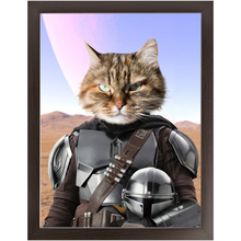 Load image into Gallery viewer, Wanderlorian - Mandalorian & Star Wars Inspired Custom Pet Portrait Framed Satin Paper Print