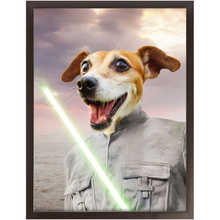 Load image into Gallery viewer, Fluke Carchaser - Jedi Luke Skywalker & Star Wars Inspired Custom Pet Portrait Framed Satin Paper Print