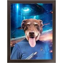 Load image into Gallery viewer, MISTER SPOOK IN SPACE - Star Trek Inspired Custom Pet Portrait Framed Satin Paper Print