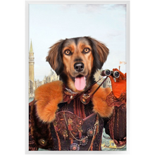 Load image into Gallery viewer, Gondola With The Wind - Renaissance Inspired Custom Pet Portrait Framed Satin Paper Print