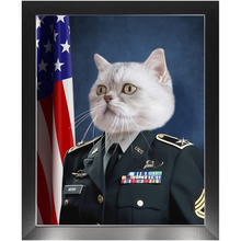 Load image into Gallery viewer, COMMANDEAR - Military Air Force Officer Inspired Custom Pet Portrait Framed Satin Paper Print
