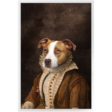 Load image into Gallery viewer, BARONESS OF BROWN - Renaissance Inspired Custom Pet Portrait Framed Satin Paper Print