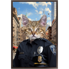 Load image into Gallery viewer, COP TO IT - Police Uniform Inspired Custom Pet Portrait Framed Satin Paper Print