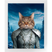 Load image into Gallery viewer, WHITE BALKER - Game of Thrones & House Of Dragons Inspired Custom Pet Portrait Framed Satin Paper Print