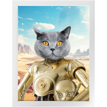 Load image into Gallery viewer, C.3.P.NO - C.3.P.O. & Star Wars Inspired Custom Pet Portrait Framed Satin Paper Print