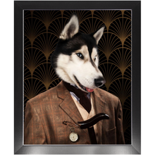 Load image into Gallery viewer, Dappers - Art Deco Inspired Custom Pet Portrait Framed Satin Paper Print