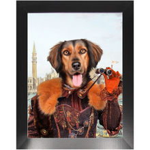 Load image into Gallery viewer, Gondola With The Wind - Renaissance Inspired Custom Pet Portrait Framed Satin Paper Print