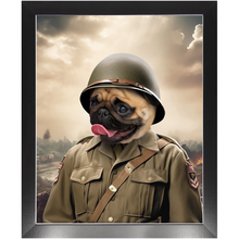 Load image into Gallery viewer, PRIVATE EARED - Military Inspired Custom Pet Portrait Framed Satin Paper Print