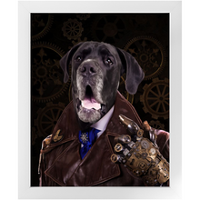 Load image into Gallery viewer, A Fist Of It - Steampunk, Victorian Era Inspired Custom Pet Portrait Framed Satin Paper Print