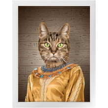 Load image into Gallery viewer, Cleopatme - Cleopatra of Egypt Inspired Custom Pet Portrait Framed Satin Paper Print