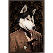 Load image into Gallery viewer, Dappers - Art Deco Inspired Custom Pet Portrait Framed Satin Paper Print