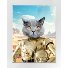 Load image into Gallery viewer, C.3.P.NO - C.3.P.O. & Star Wars Inspired Custom Pet Portrait Framed Satin Paper Print