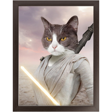 Load image into Gallery viewer, Light Rey - Rey Skywalker & Star Wars Inspired Custom Pet Portrait Framed Satin Paper Print
