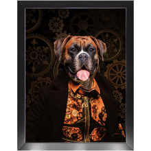 Load image into Gallery viewer, Like Clockwork - Steampunk, Victorian Era Inspired Custom Pet Portrait Framed Satin Paper Print