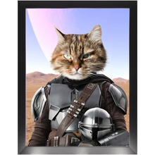 Load image into Gallery viewer, Wanderlorian - Mandalorian & Star Wars Inspired Custom Pet Portrait Framed Satin Paper Print