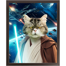 Load image into Gallery viewer, OBI HAVE IN SPACE - Jedi Obi Wan Kenobi & Star Wars Inspired Custom Pet Portrait Framed Satin Paper Print