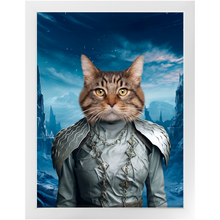 Load image into Gallery viewer, WHITE BALKER - Game of Thrones & House Of Dragons Inspired Custom Pet Portrait Framed Satin Paper Print