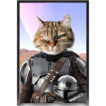 Load image into Gallery viewer, Wanderlorian - Mandalorian & Star Wars Inspired Custom Pet Portrait Framed Satin Paper Print