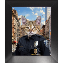 Load image into Gallery viewer, COP TO IT - Police Uniform Inspired Custom Pet Portrait Framed Satin Paper Print