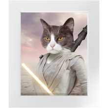 Load image into Gallery viewer, Light Rey - Rey Skywalker & Star Wars Inspired Custom Pet Portrait Framed Satin Paper Print