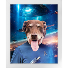 Load image into Gallery viewer, MISTER SPOOK IN SPACE - Star Trek Inspired Custom Pet Portrait Framed Satin Paper Print