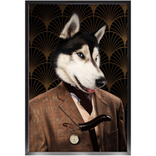 Load image into Gallery viewer, Dappers - Art Deco Inspired Custom Pet Portrait Framed Satin Paper Print
